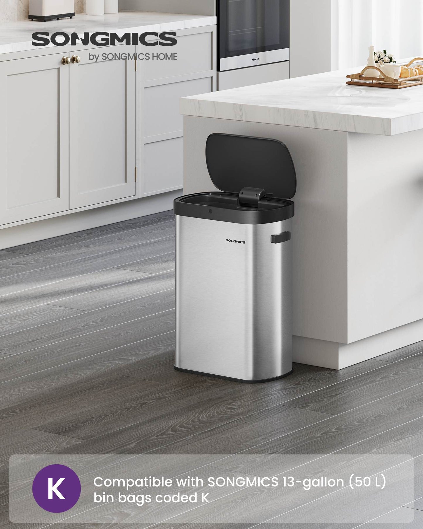 Automatischer Mülleimer mit Sensor und Softclose-Deckel aus Stahl
