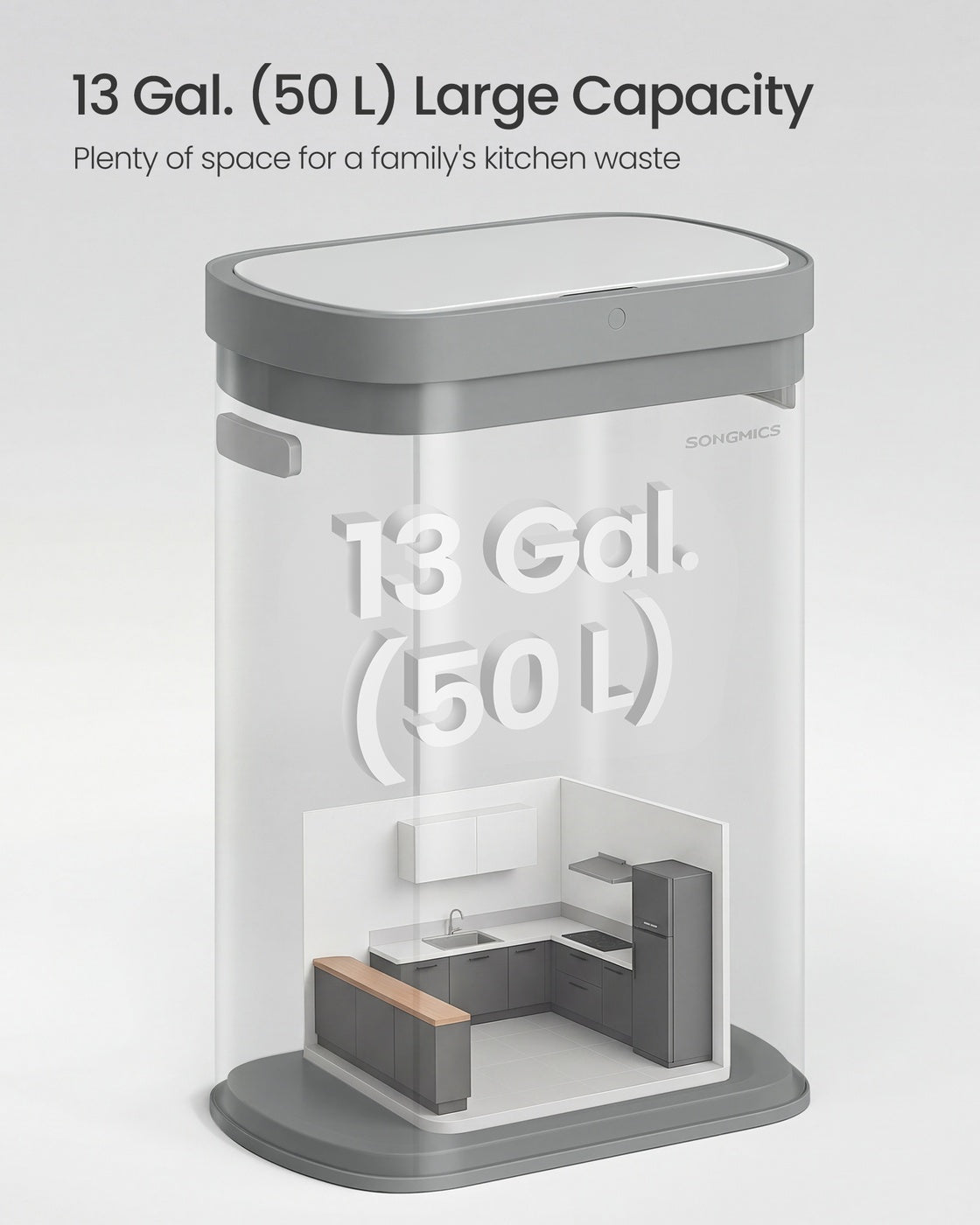 Motion sensor kitchen bin with automatic opening and soft close lid - image 21