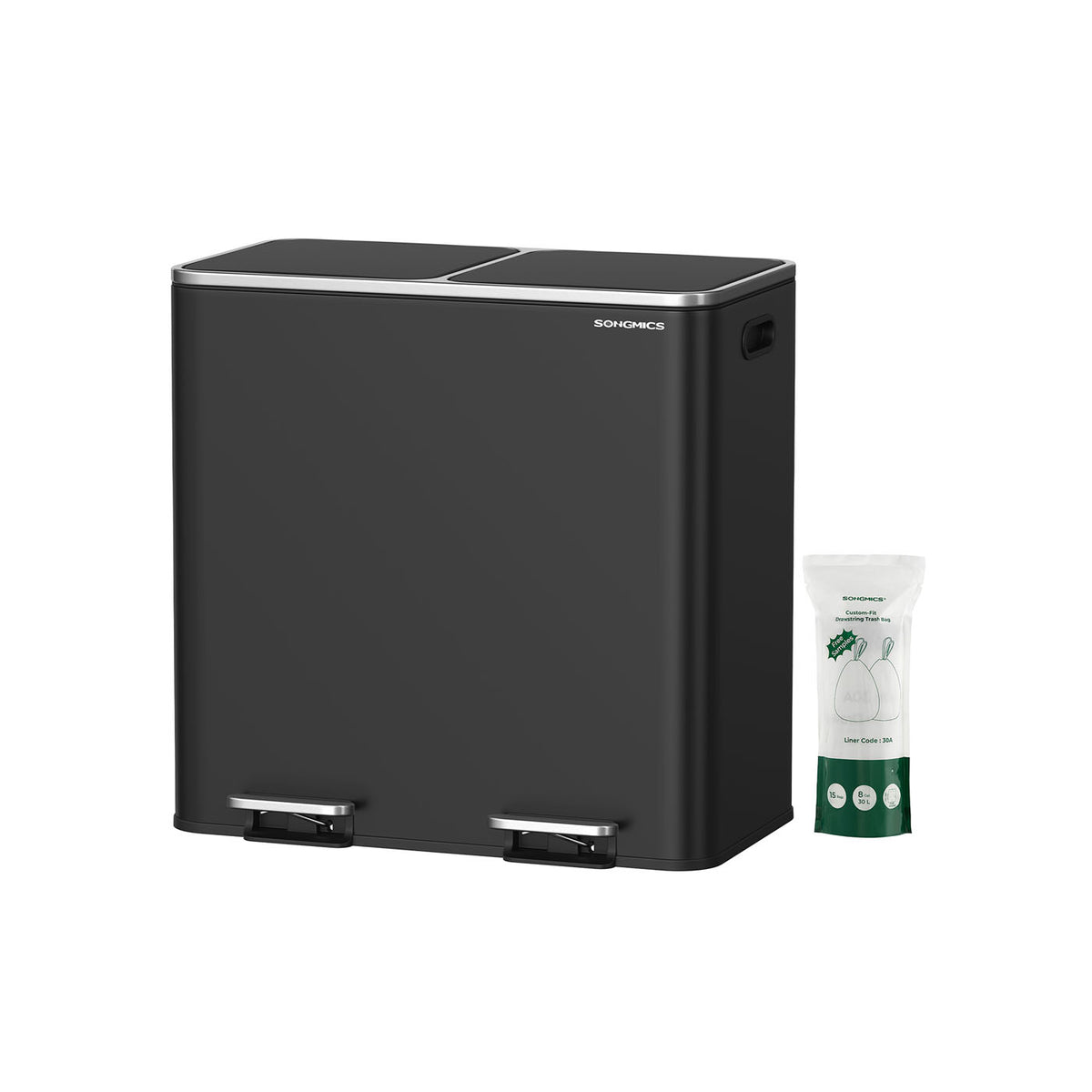 2 x 10.6 Gallon (2 x 40 L) Trash Can for Kitchen - HWLEXTRA 