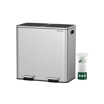 2 x 10.6 Gallon (2 x 40 L) Trash Can for Kitchen - HWLEXTRA 