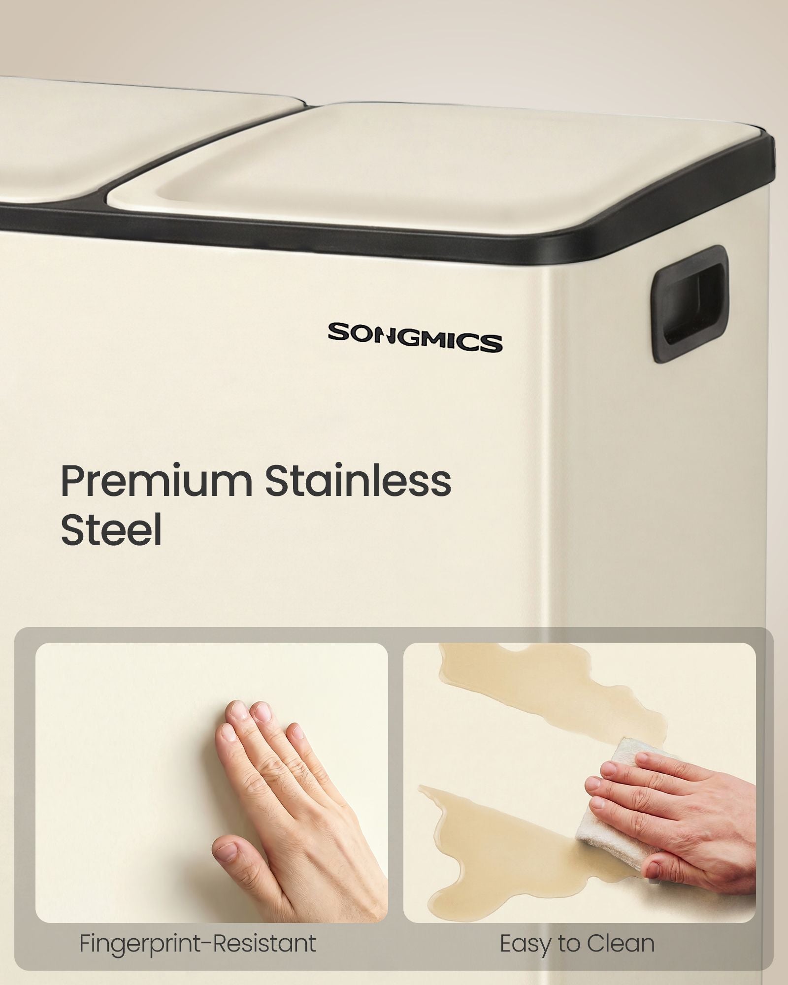 60L Dual Compartment Pedal Bin with Soft-Close Lid, 2 x 30L, Black - image 38