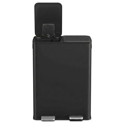 60L Dual Compartment Pedal Bin with Soft-Close Lid, 2 x 30L, Black - image 1