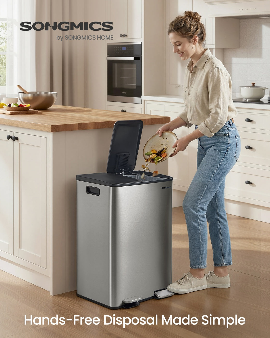 60L Dual Compartment Pedal Bin with Soft-Close Lid, 2 x 30L, Black - image 24