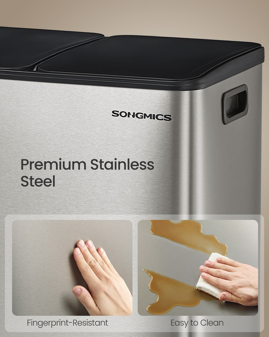 60L Dual Compartment Pedal Bin with Soft-Close Lid, 2 x 30L, Black - image 30