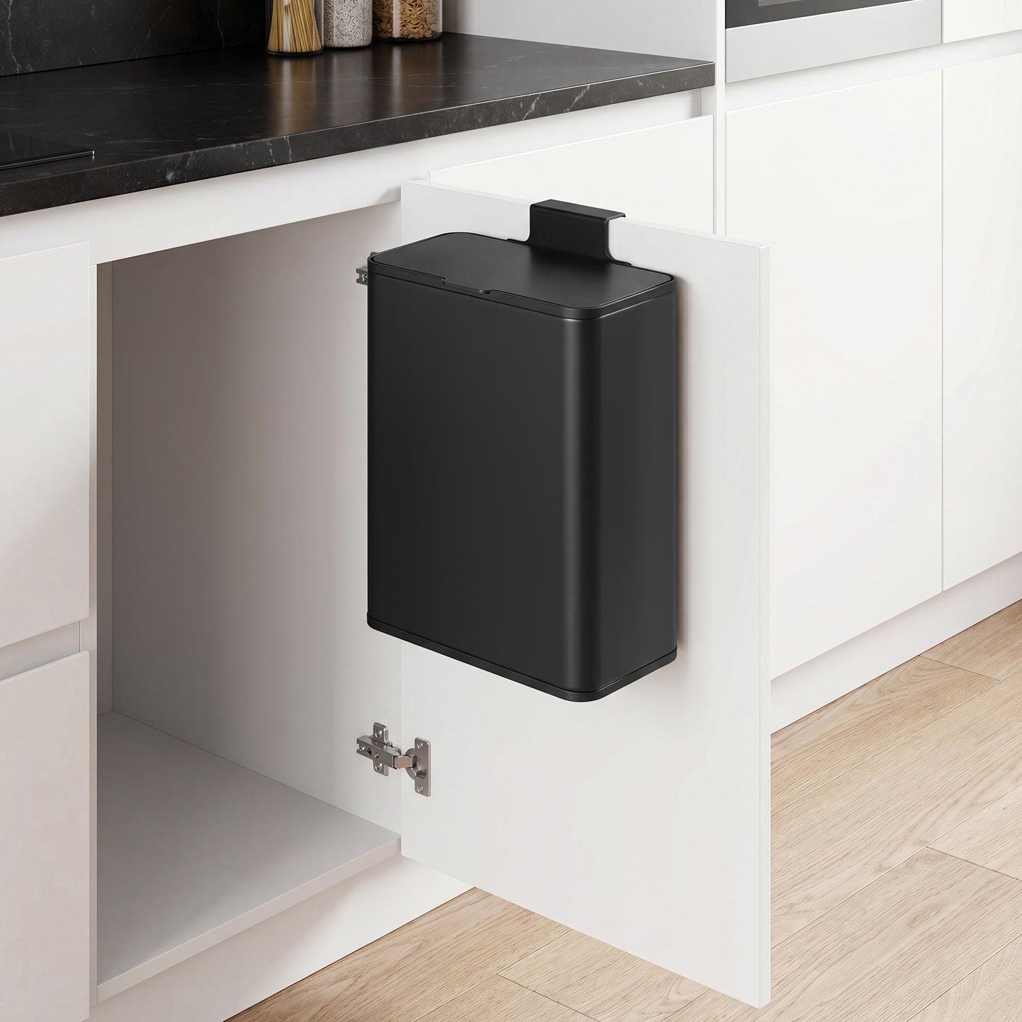 2.1-Gallon, 8 L Hanging Kitchen Trash Can with Lid, Cupboard Door Hanging or Wall-Mounted - image 13