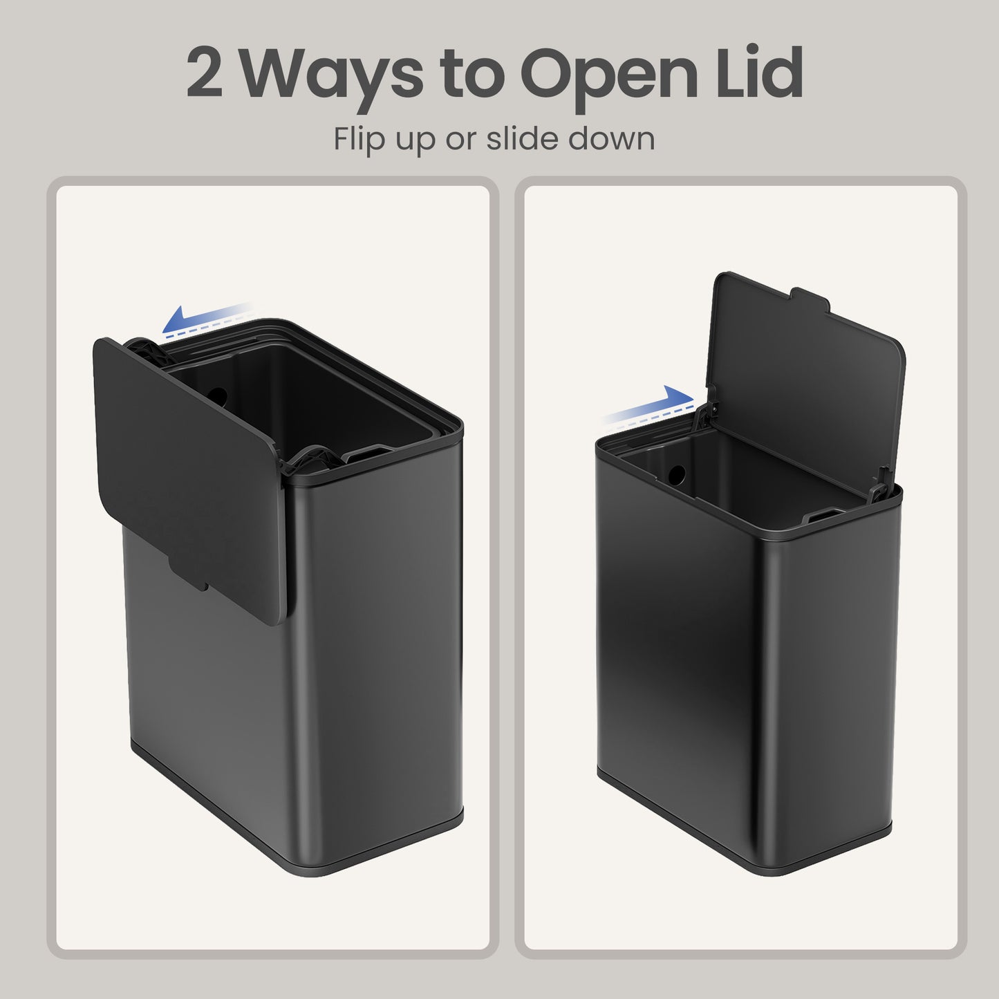 2.1-Gallon, 8 L Hanging Kitchen Trash Can with Lid, Cupboard Door Hanging or Wall-Mounted - image 15