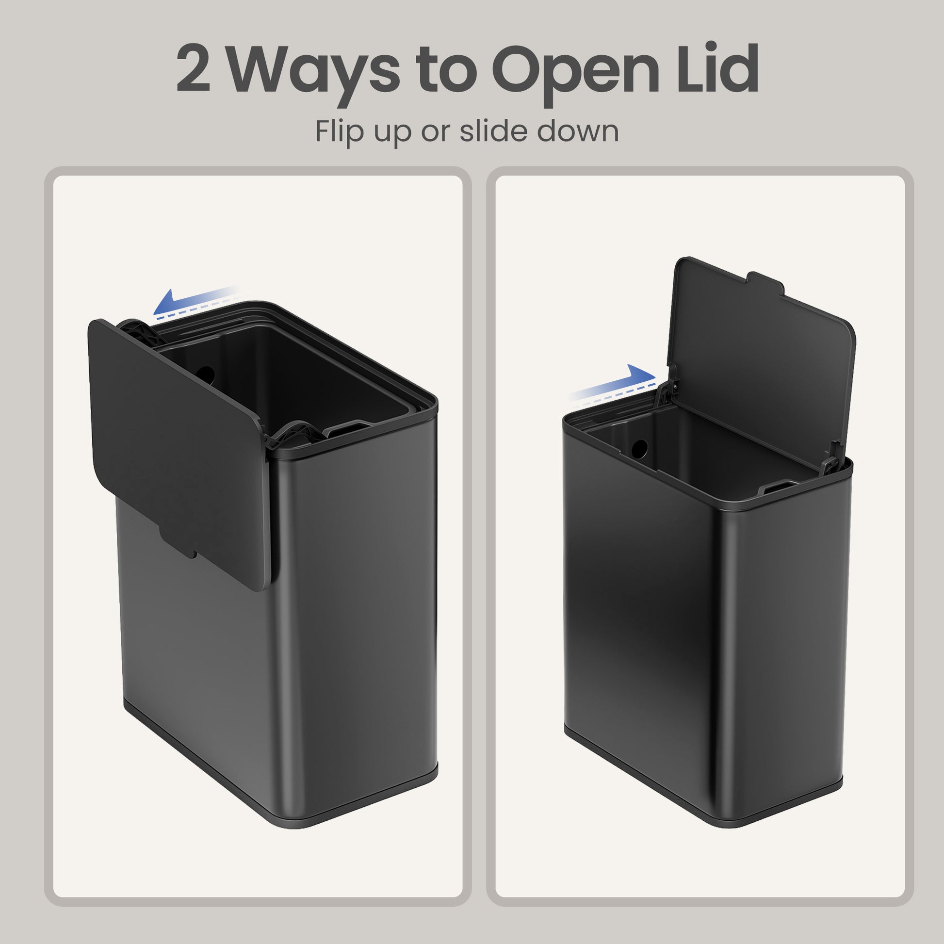 2.1-Gallon, 8 L Hanging Kitchen Trash Can with Lid, Cupboard Door Hanging or Wall-Mounted - image 15