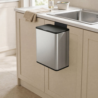 2.1-Gallon, 8 L Hanging Kitchen Trash Can with Lid, Cupboard Door Hanging or Wall-Mounted - image 4