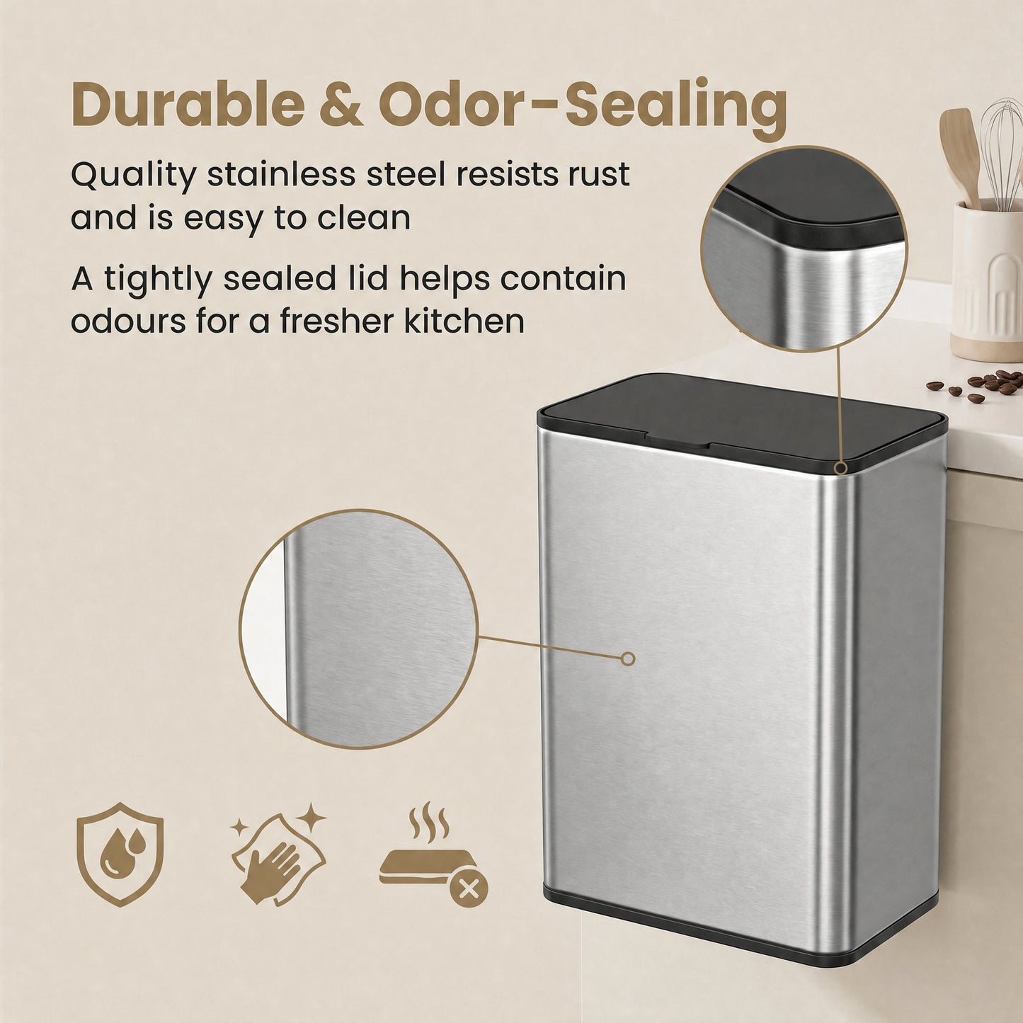 2.1-Gallon, 8 L Hanging Kitchen Trash Can with Lid, Cupboard Door Hanging or Wall-Mounted - image 7