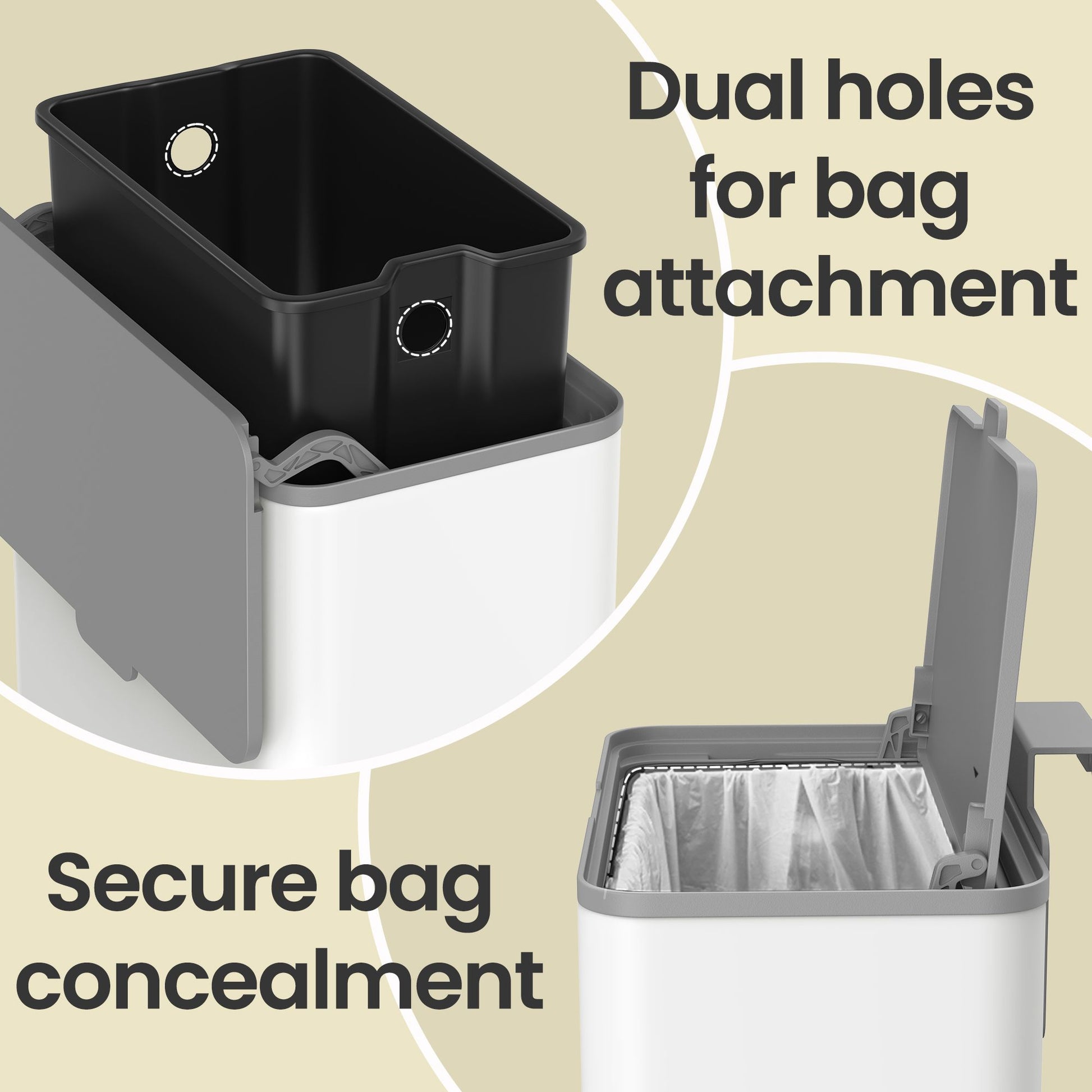 2.1-Gallon, 8 L Hanging Kitchen Trash Can with Lid, Cupboard Door Hanging or Wall-Mounted - image 22