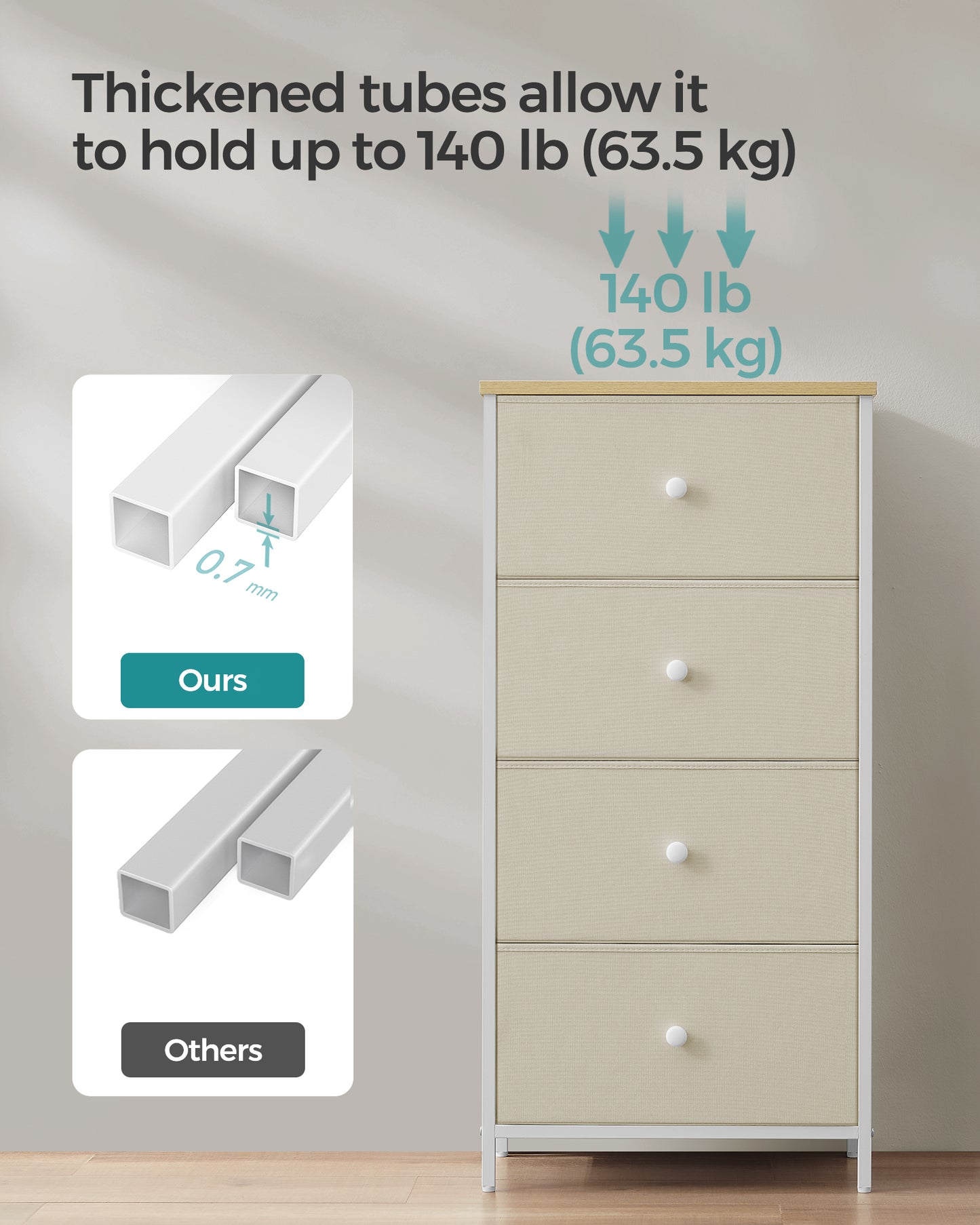 Fabric Dresser with 4 Drawers - image 4