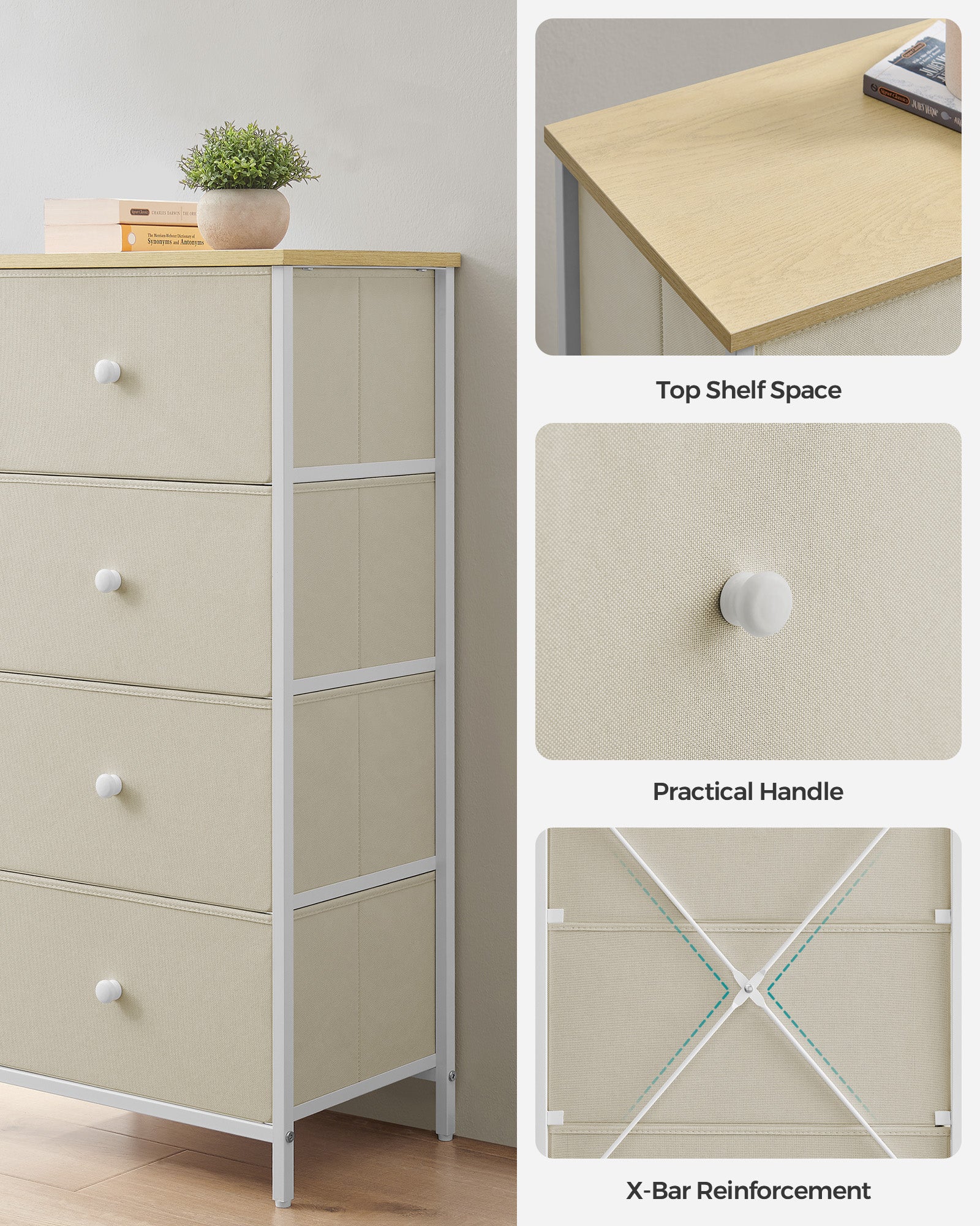 Fabric Dresser with 4 Drawers - image 7