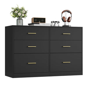 Dresser, 6-Drawer Chest, 15.8 x 46.9 x 30.7 Inches, Ink Black - image 22