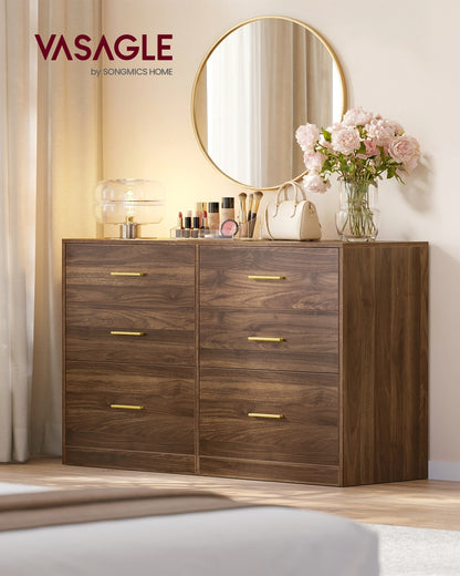 Dresser, 6-Drawer Chest, 15.8 x 46.9 x 30.7 Inches, Ink Black - image 9