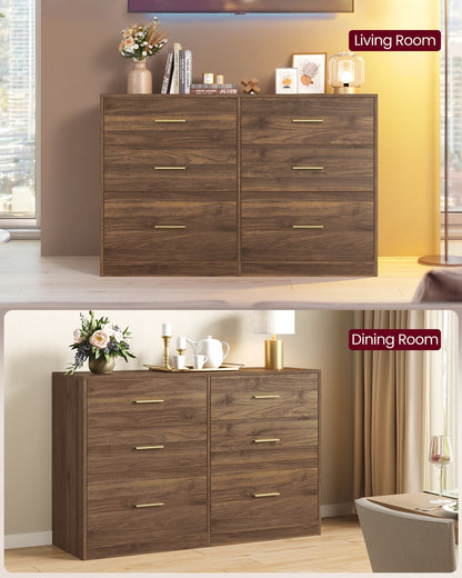 Dresser, 6-Drawer Chest, 15.8 x 46.9 x 30.7 Inches, Ink Black - image 14