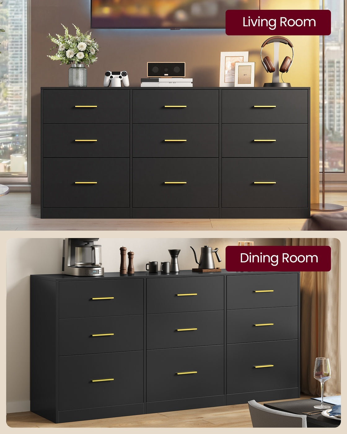 9 Drawer Dresser for Bedroom - image 13