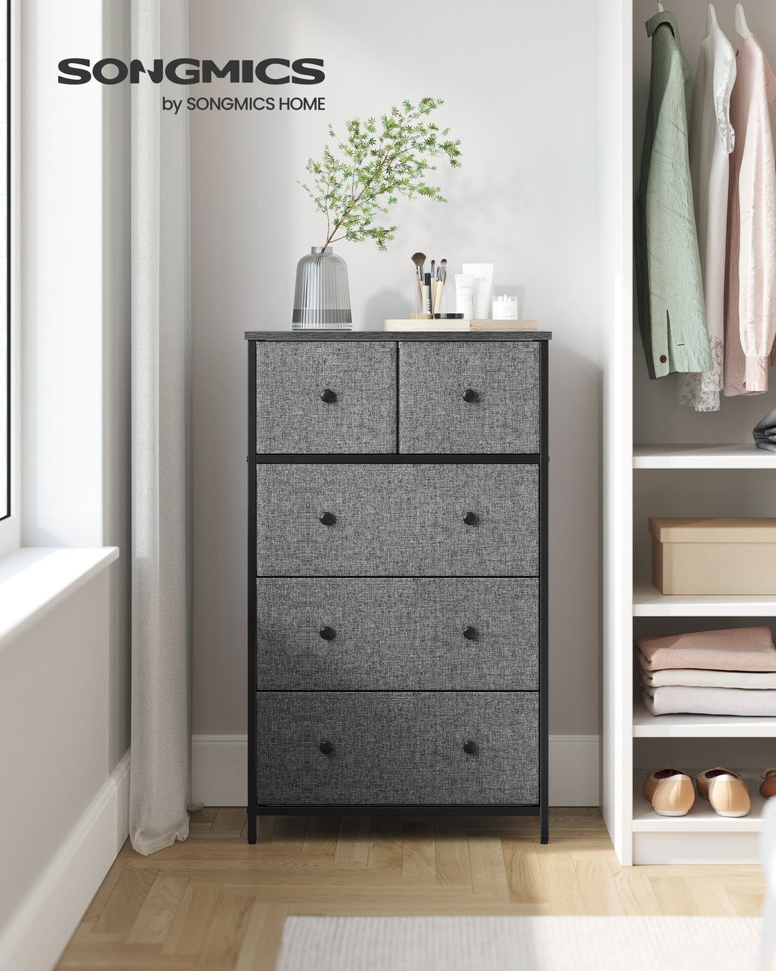 Fabric Chest of Drawers with Adjustable Feet - image 15
