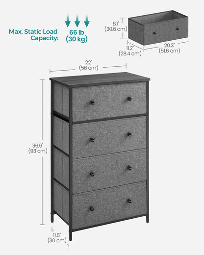 Fabric Chest of Drawers with Adjustable Feet - image 20