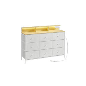 Storage Organizer with 9 Fabric Drawers and LED Lights
