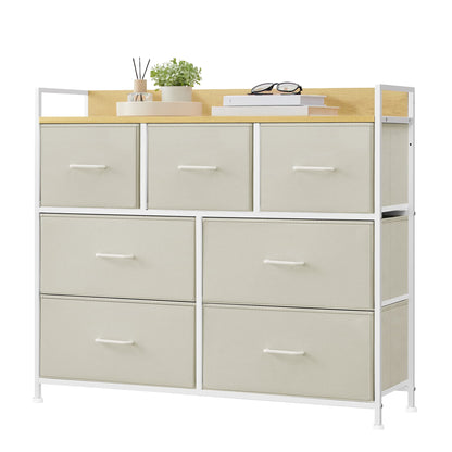 Dresser Cabinet with 7 Fabric Drawers, Metal Frame, Storage Organizer for Bedroom, Rustic Brown and Black - image 28