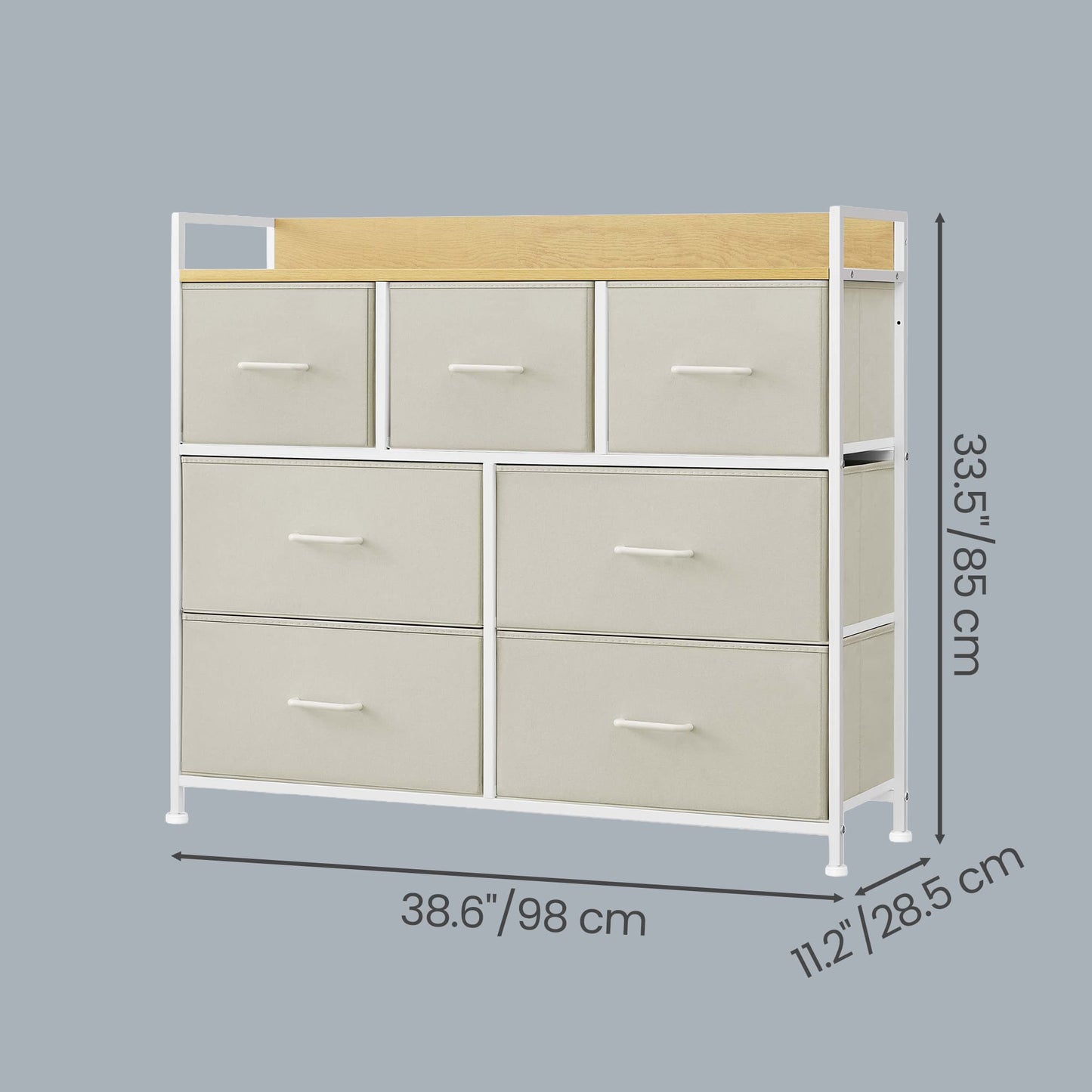 Dresser Cabinet with 7 Fabric Drawers, Metal Frame, Storage Organizer for Bedroom, Rustic Brown and Black - image 29