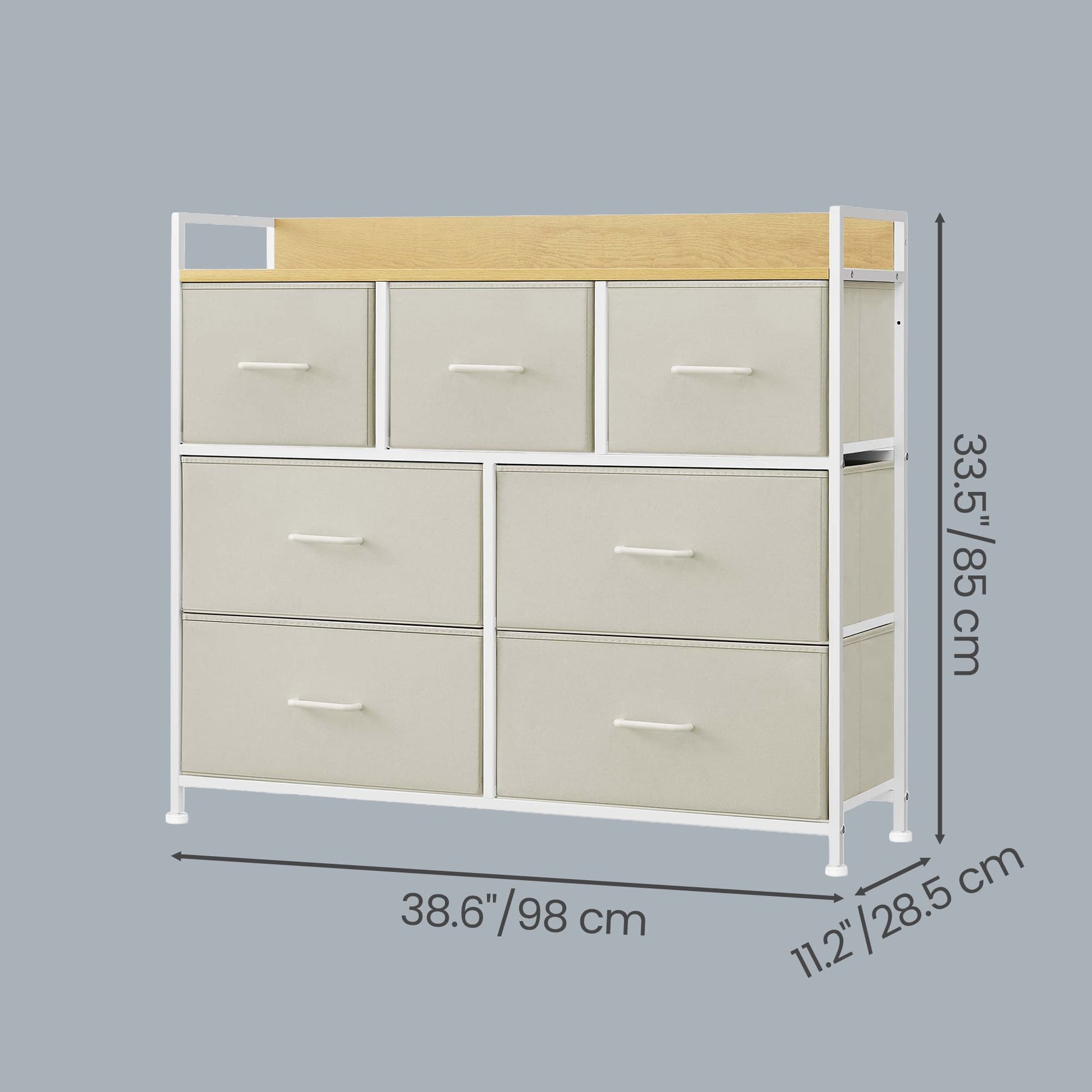 Dresser Cabinet with 7 Fabric Drawers, Metal Frame, Storage Organizer for Bedroom, Rustic Brown and Black - image 29