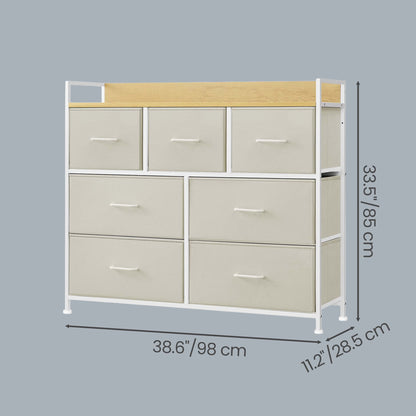 Dresser Cabinet with 7 Fabric Drawers, Metal Frame, Storage Organizer for Bedroom, Rustic Brown and Black - image 29