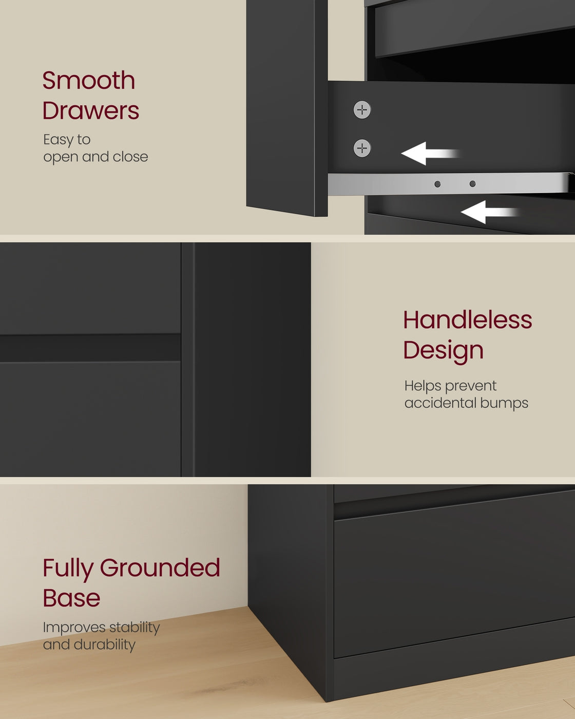 4-Drawer Dresser for Bedroom, Chest of Drawers