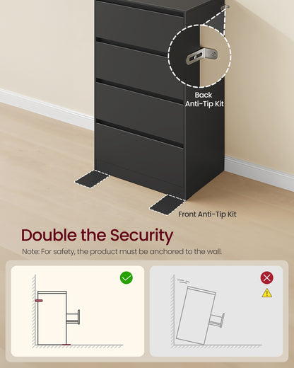 4-Drawer Dresser for Bedroom, Chest of Drawers