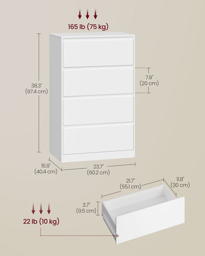 4-Drawer Dresser for Bedroom, Chest of Drawers