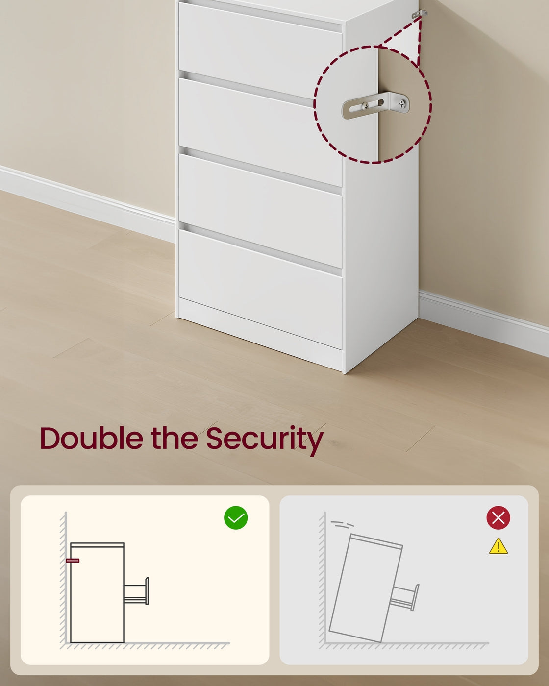 4-Drawer Dresser for Bedroom, Chest of Drawers