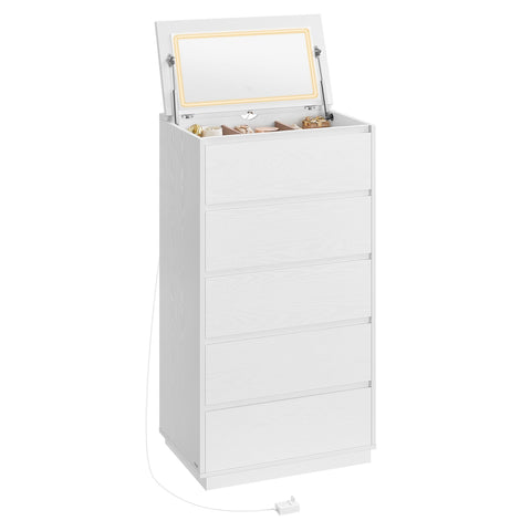 5-Drawer Dresser with Vanity Mirror and Lights