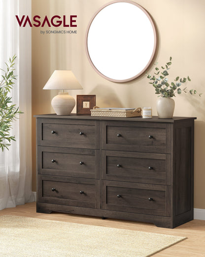 5-Drawer Dresser, Engineered Wood, 31.5"x15.7"x47.4", Taupe Brown/Honey Brown - image 23