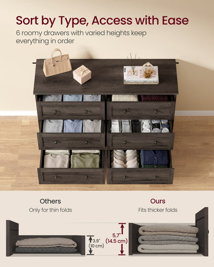 5-Drawer Dresser, Engineered Wood, 31.5"x15.7"x47.4", Taupe Brown/Honey Brown - image 24