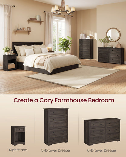 5-Drawer Dresser, Engineered Wood, 31.5"x15.7"x47.4", Taupe Brown/Honey Brown - image 28