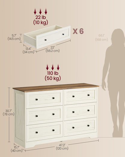 5-Drawer Dresser, Engineered Wood, 31.5"x15.7"x47.4", Taupe Brown/Honey Brown - image 33