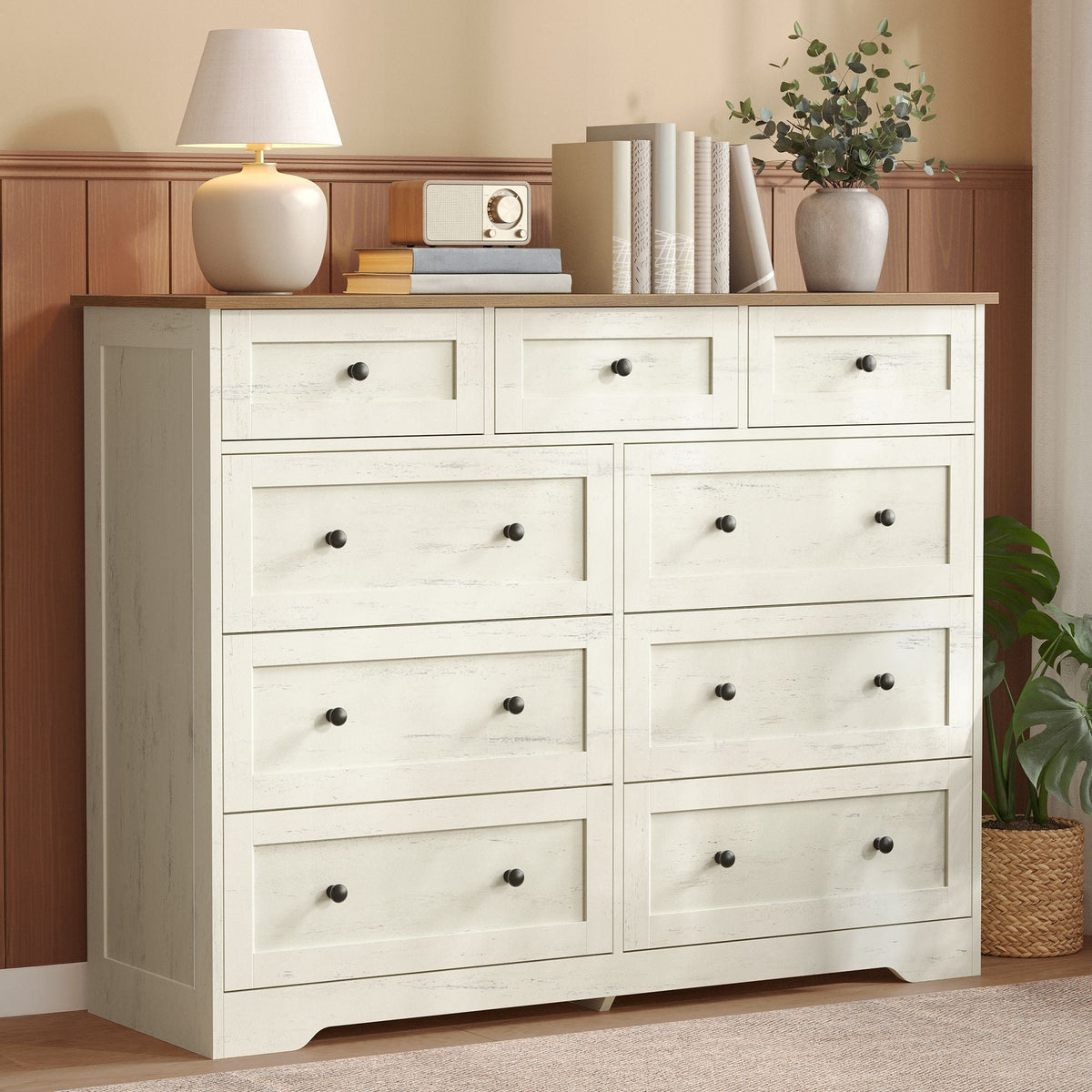5-Drawer Dresser, Engineered Wood, 31.5"x15.7"x47.4", Taupe Brown/Honey Brown - image 38