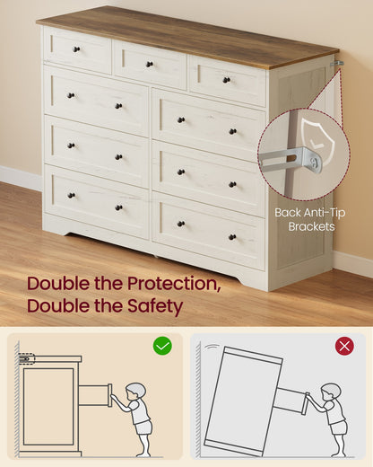 5-Drawer Dresser, Engineered Wood, 31.5"x15.7"x47.4", Taupe Brown/Honey Brown - image 20