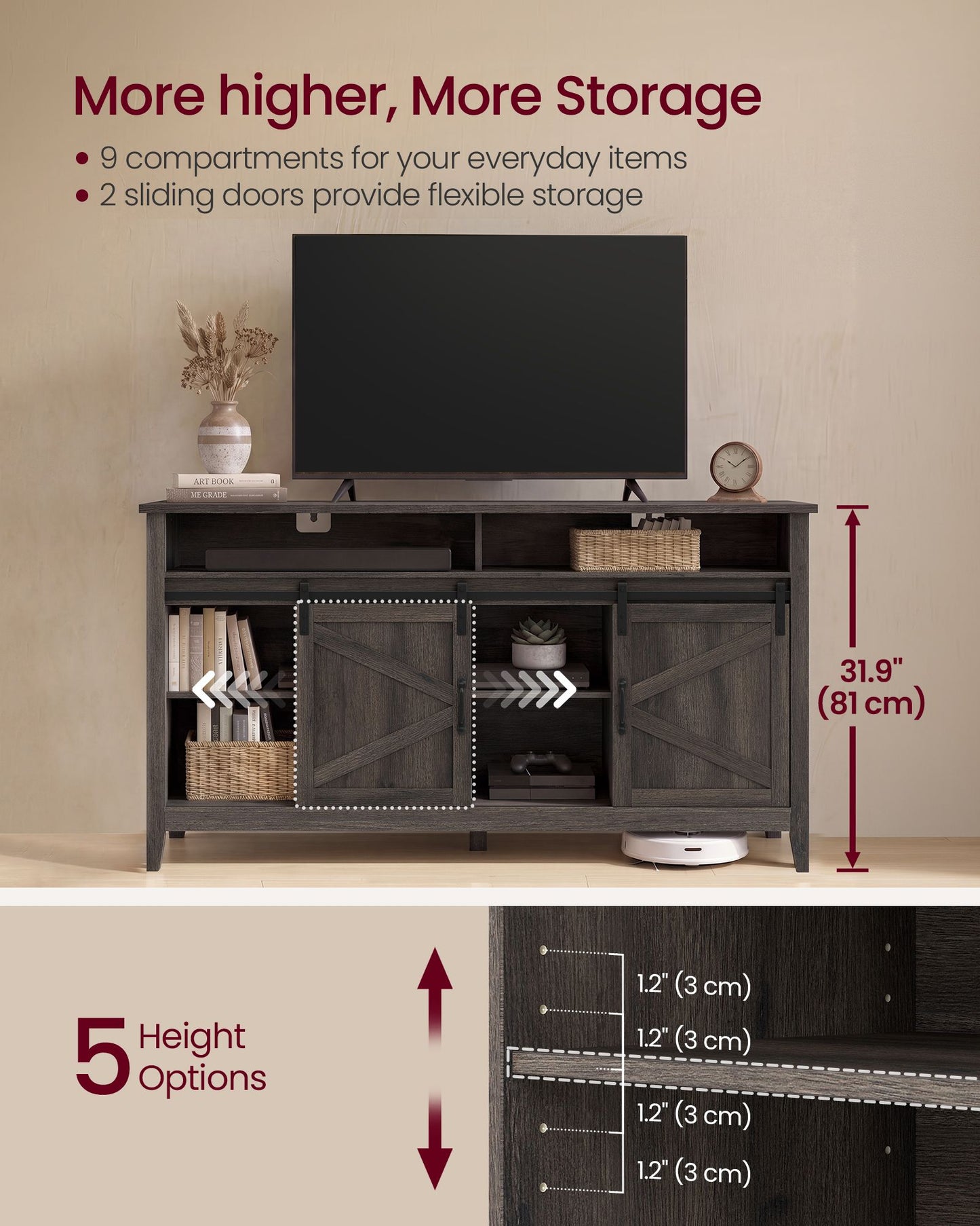 Tall Farmhouse TV Stand - image 4