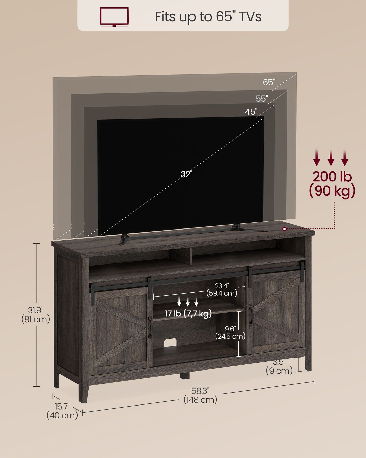 Tall Farmhouse TV Stand - image 5