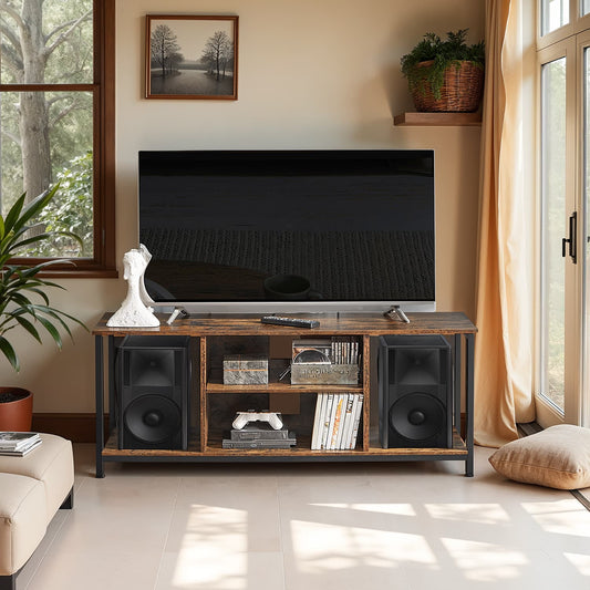 TV Stand for TV up to 60 Inches, TV Cabinet with Open Shelves, TV Console for Living Room - image 1