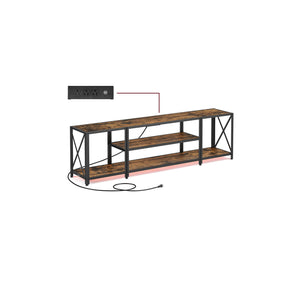 TV Stand with Power Outlets and LED Lights