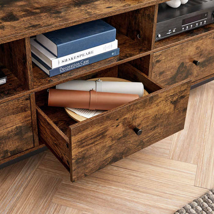 Industrial Brown TV Stand with 3 Drawers - image 5