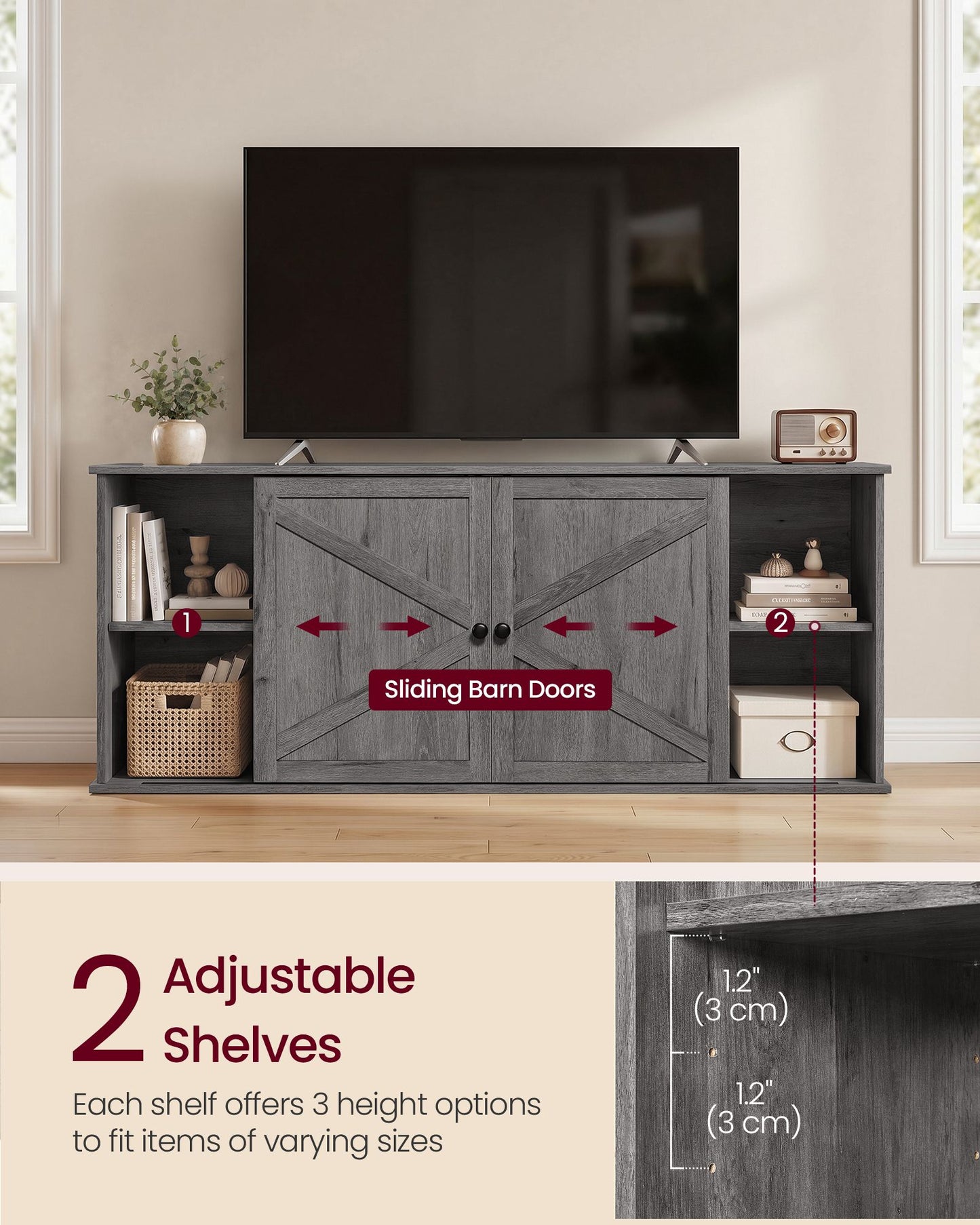 Farmhouse TV Stand for TVs up to 65 Inches - image 3