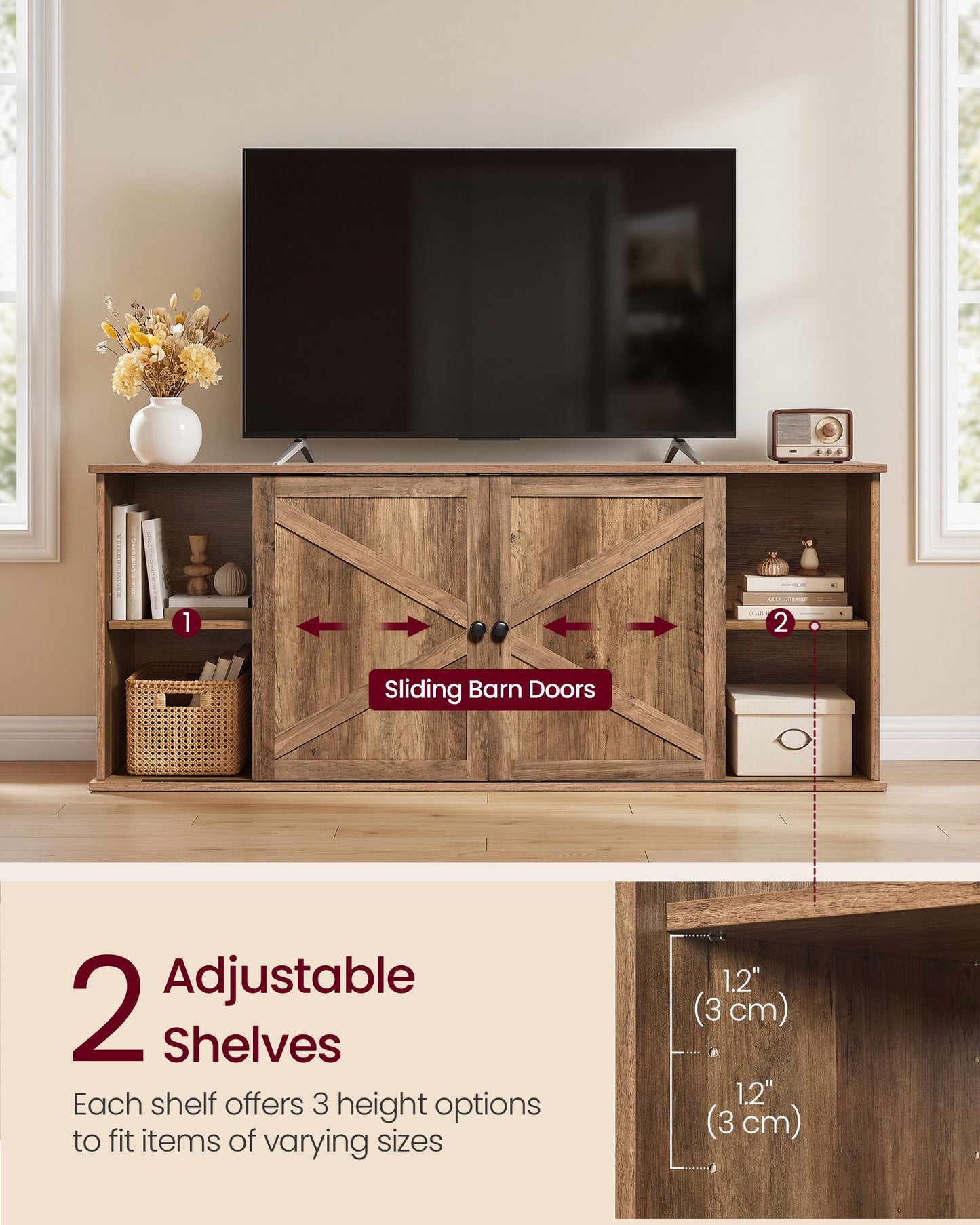 Farmhouse TV Stand for TVs up to 65 Inches - image 5