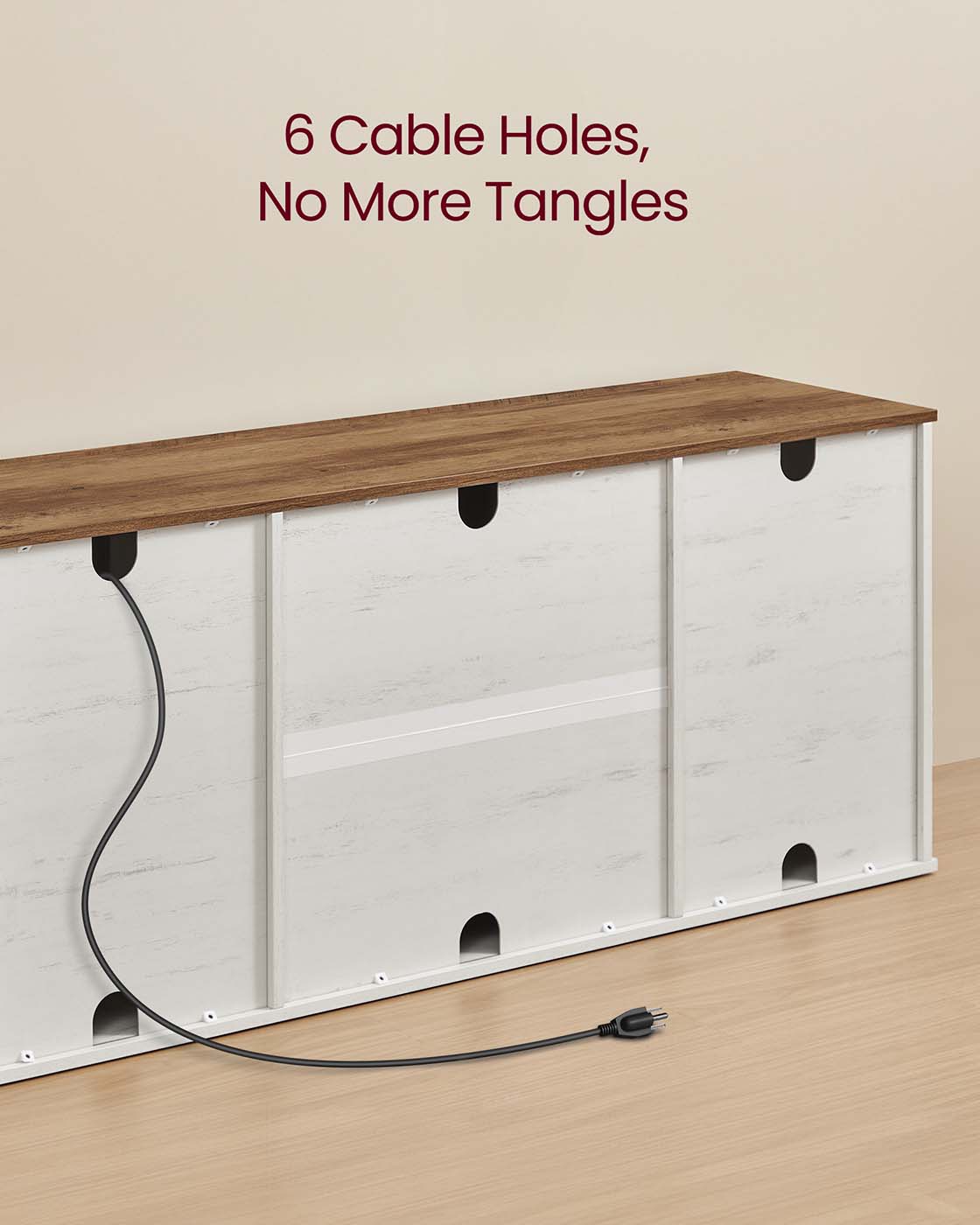 Farmhouse TV stand with storage cabinets and sliding barn doors