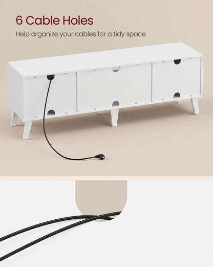 Stand for 65-Inch TVs, Entertainment Center with Adjustable Shelf, 58-Inch Long Media Console Table - image 2