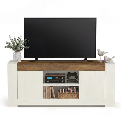 TV Stand, Farmhouse Entertainment Center with Storage Cabinets, Media Console Table for Living Room - image 2