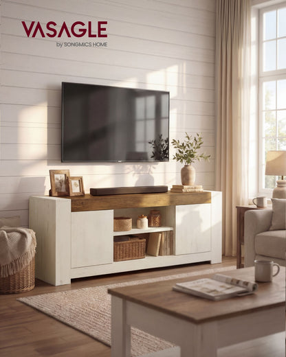 TV Stand, Farmhouse Entertainment Center with Storage Cabinets, Media Console Table for Living Room - image 3