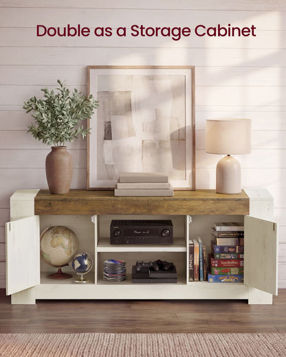 TV Stand, Farmhouse Entertainment Center with Storage Cabinets, Media Console Table for Living Room - image 4